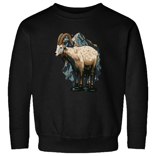 a mountain goat lives in the mountains Sweatshirts