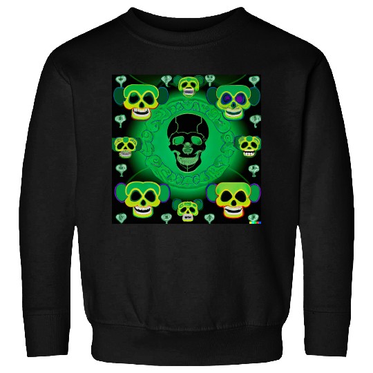 Psychedelic Green St Patrick’s Day Skulls Sweatshirts
