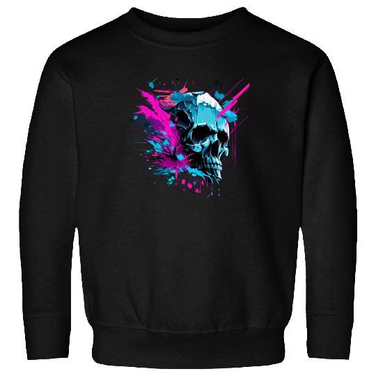 Vaporwave Skull Retro Gothic Punk Urban Streetwear Sweatshirts