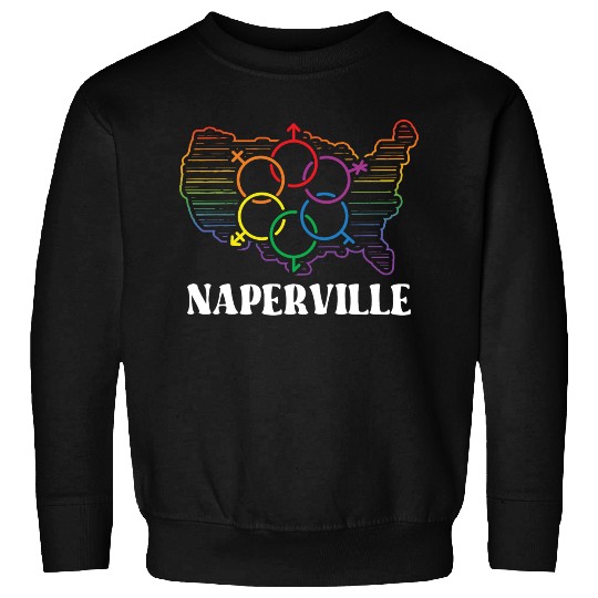 Naperville Pride Month Pride Flag LGBT Community L Sweatshirts