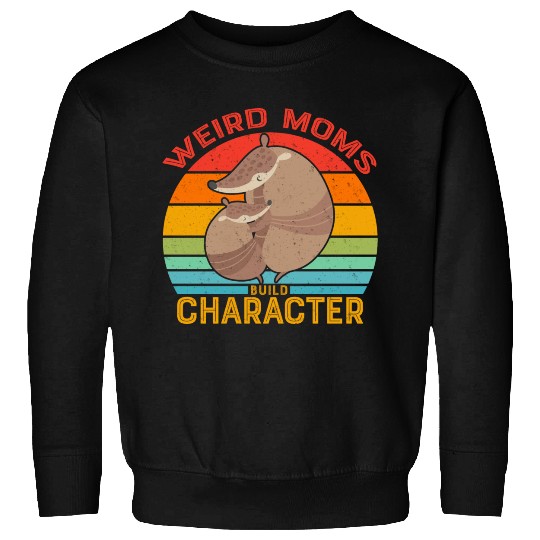 Vintage Weird Moms Build Character Armadillo Sweatshirts