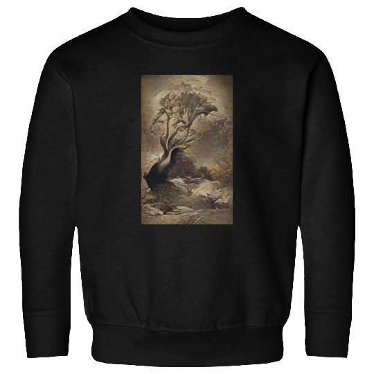 Dark Old School Painting Vintage Tree Design Sweatshirts
