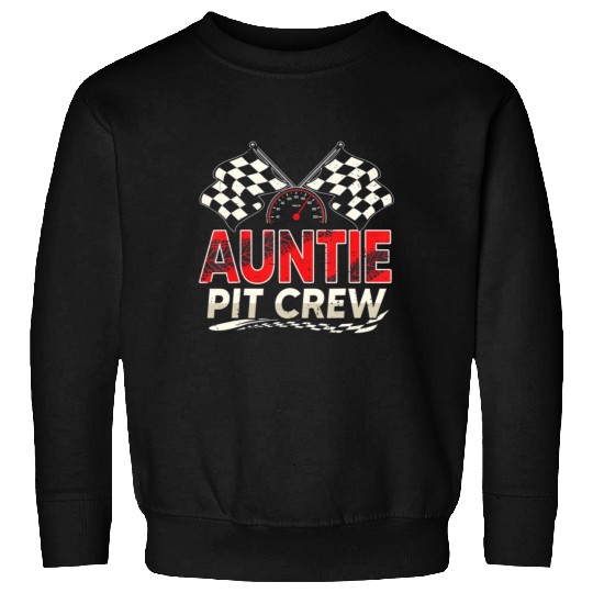 Funny Auntie Pit Crew Race Car Lover Racing Famil Sweatshirts