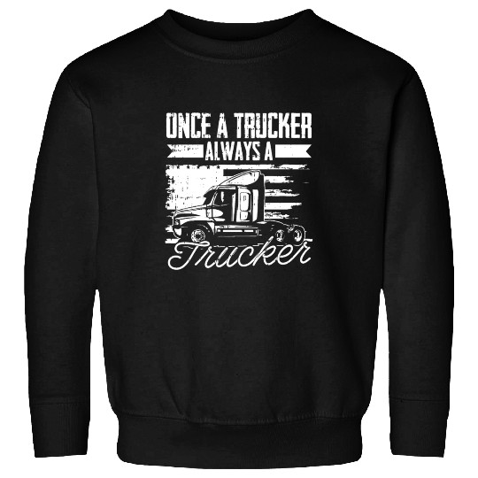 Truck Driver Us Flag Old Man Trucker Sweatshirts