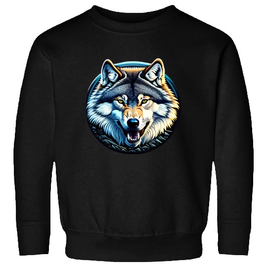 A fierce wolf howling at the moon Sweatshirts