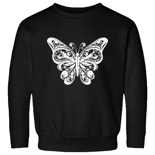 Elegant Vintage Butterfly Tattoo Style Sweatshirts