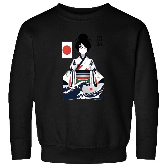Japan Rokurokubi Yokai Women In Kanagawa Sweatshirts