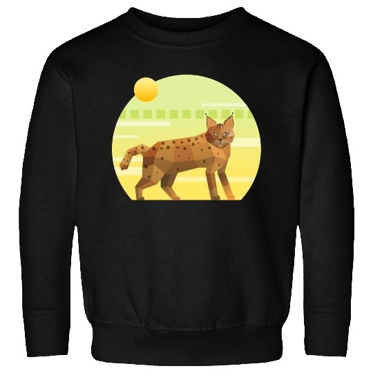 Lynx Bobcat on Geometric Background Sweatshirts