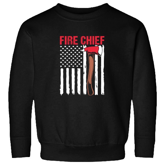 American Flag Patriotic Firefighter Fire Chief Sweatshirts