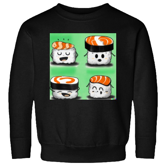 Happy Cheerful Sushi I Love Sushi Design Sweatshirts