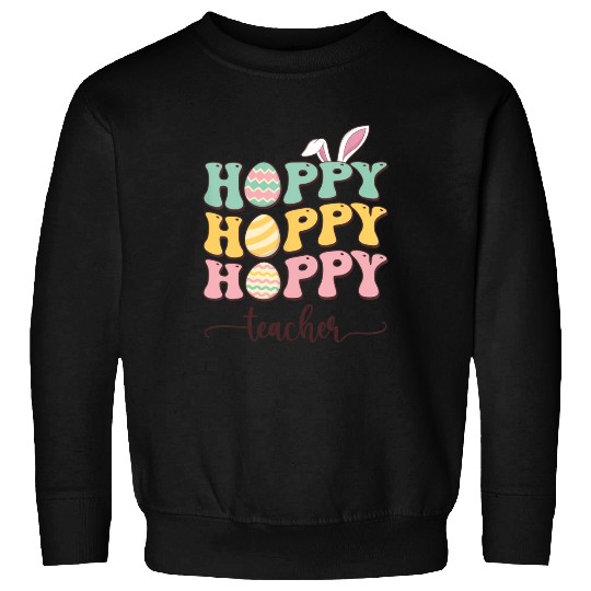 Easter Teacher Bunny Happy Easter Egg Retro Girl Sweatshirts