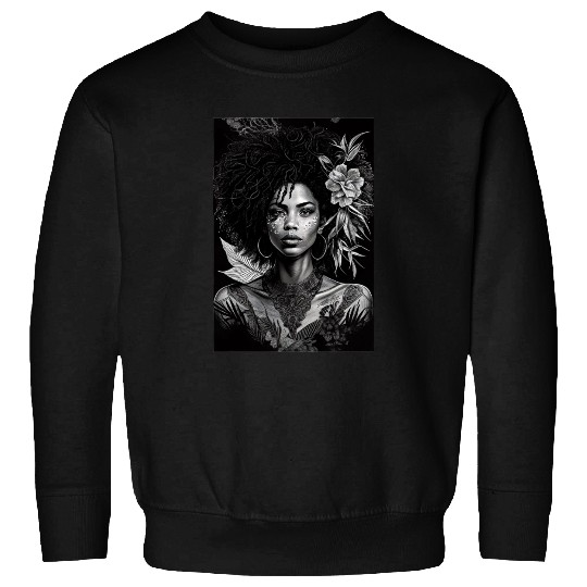 Black-and-White Afrocentric Art Sweatshirts
