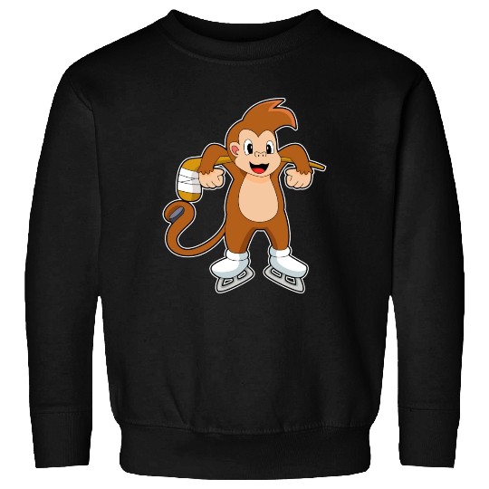 Monkey Ice Hockey Ice Hockey Stick Sweatshirts