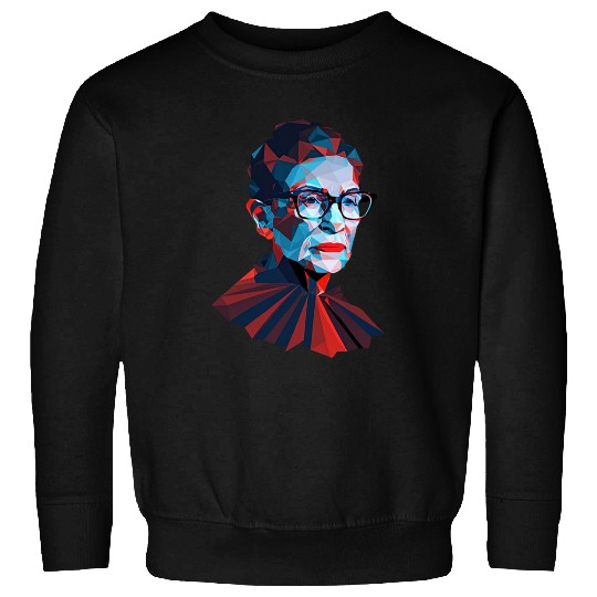 Ruth Bader Ginsburg low polygon design red blue Sweatshirts