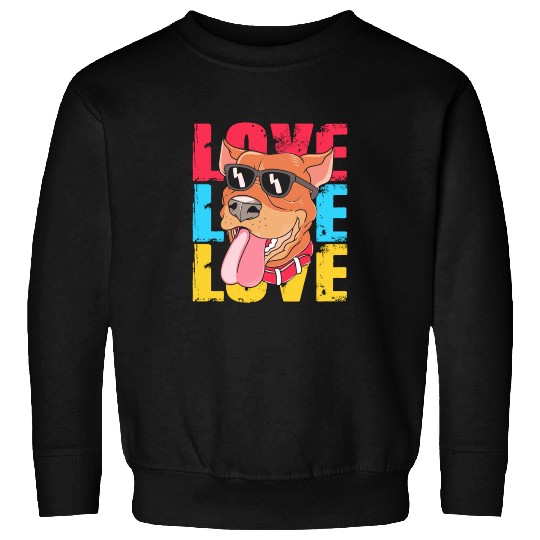 Pit Bull Dog Wearing Sunglasses I Love My Pitbull Sweatshirts