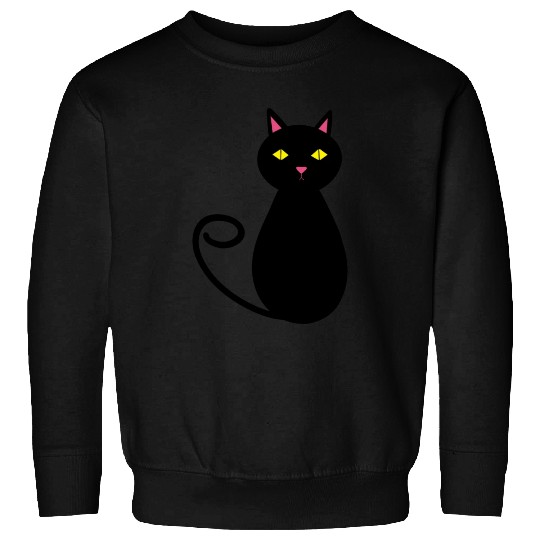Black Cat Lady Cute Cat Lover Sweatshirts