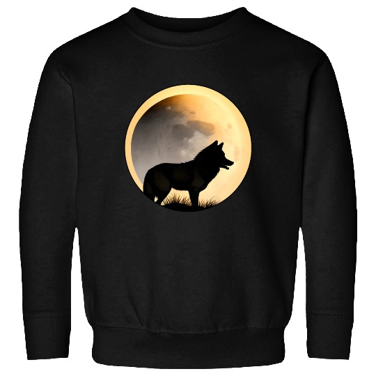 Wolf howling at the moon graphic Sweatshirts