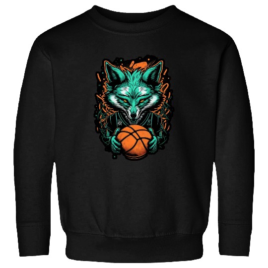 Basketball fox player neon fox sport ball sport Sweatshirts