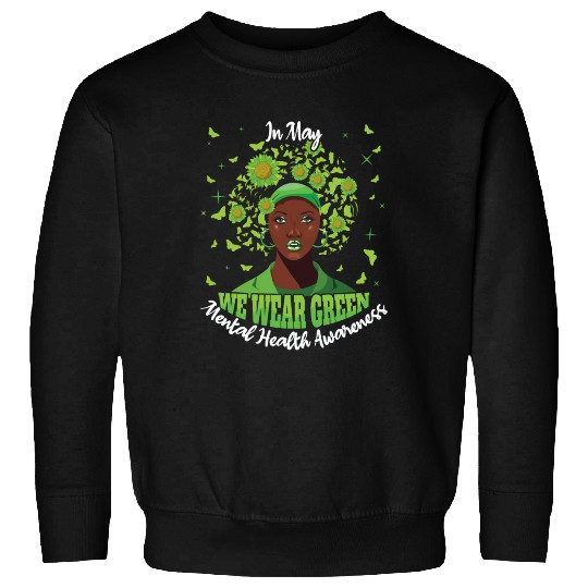 Butterfly May Green Mental Health Awareness Month Sweatshirts