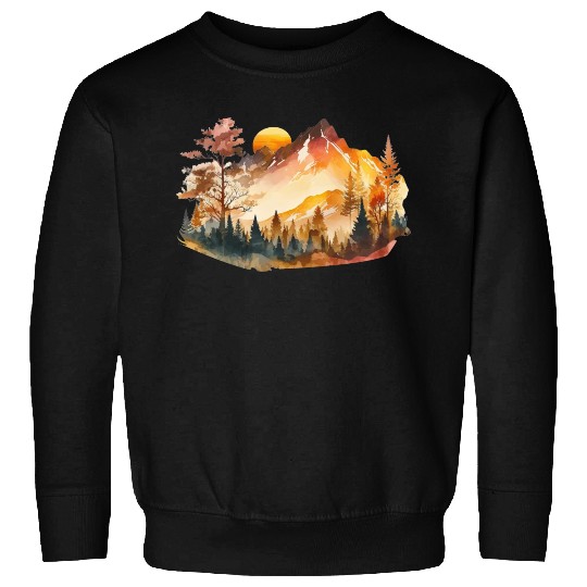Watercolor Mountains Nature Hiking Explore Wild 4 Sweatshirts