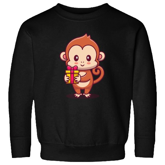 Cute Monkey Holding Sweatshirts