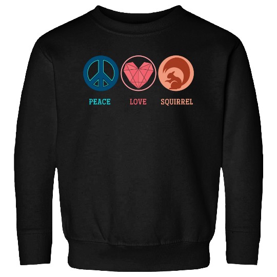 Hippie Animal Lover Gift Peace Sign Squirrel Sweatshirts