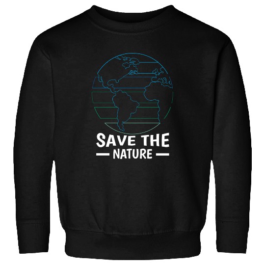 Minimalist Save Nature Oceans Day Earth Day Sweatshirts