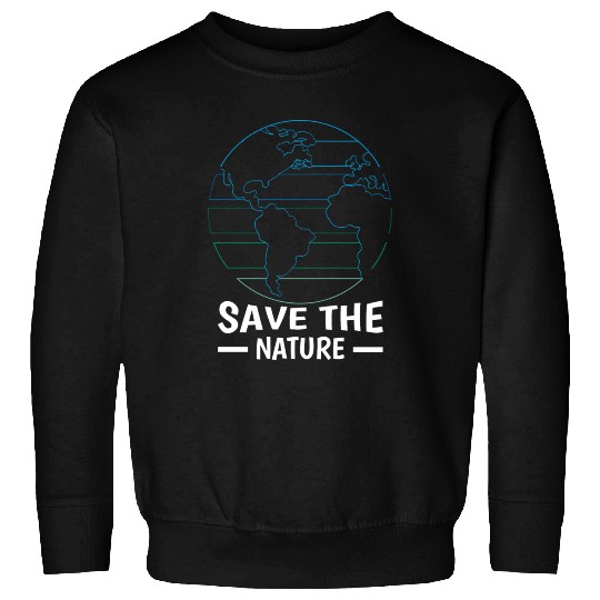 Minimalist Save Nature Oceans Day Earth Day Sweatshirts