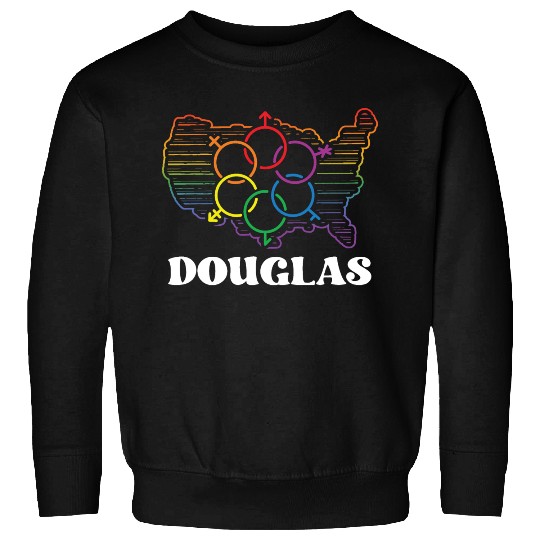 Douglas Pride Flag Pride Month LGBTQ Flag LGBT Com Sweatshirts