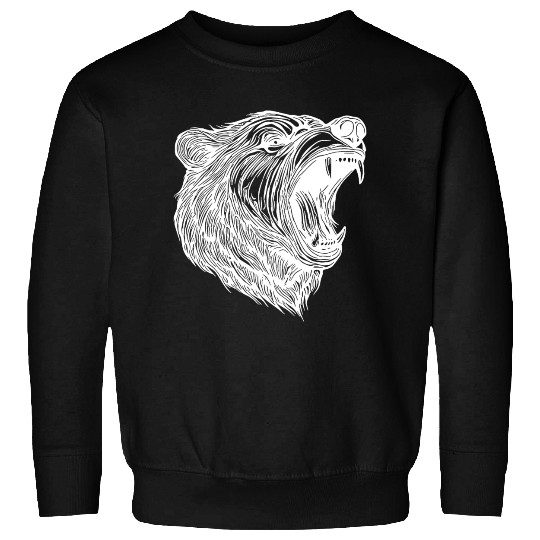 Wild Bear's Head With Sharp Teeth Sweatshirts