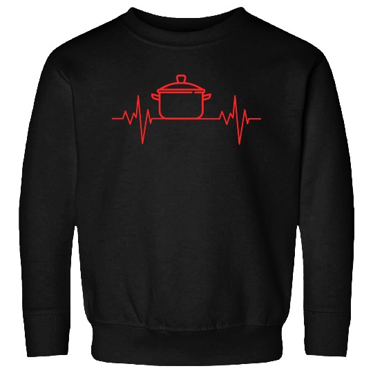 Passion Cooking / Eating / Baking Heartbeat ECG Sweatshirts