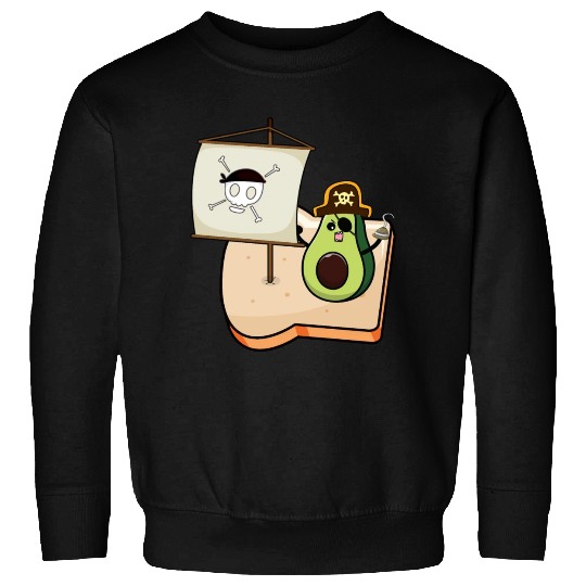 Funny avocado pirate sailing on a toast bread Sweatshirts