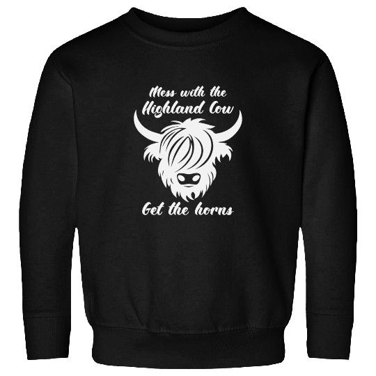 Mess With The Highland Cow Get The Horns Sweatshirts