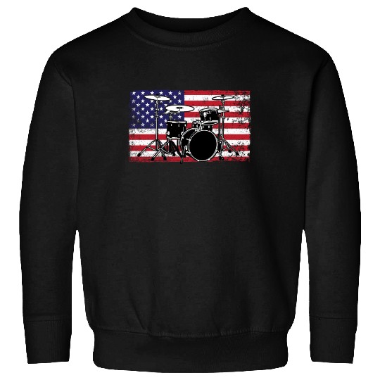 Patriotic 4th of July Drum American Drummer USA Sweatshirts