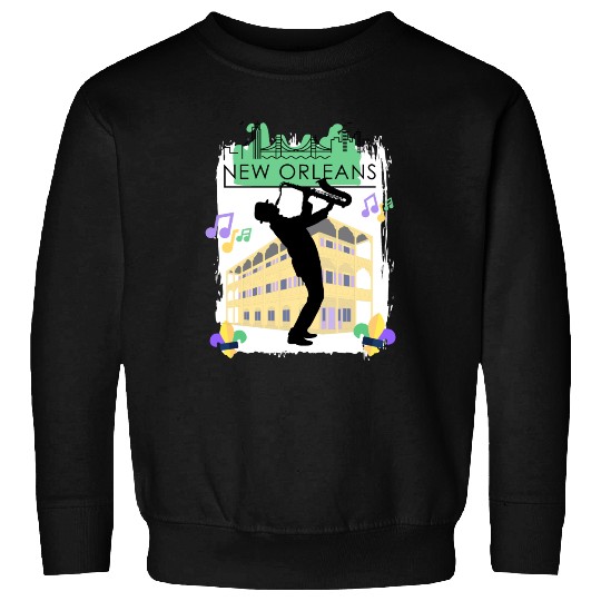Mardi Gras New Orleans Louisiana City Jazz Music Sweatshirts