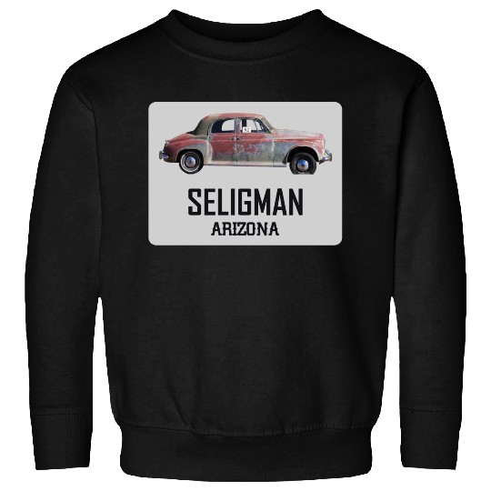Old car city of Seligman in Arizonna, US Route 66 Sweatshirts