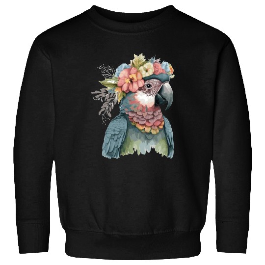 Cute Parrot Macaw Bird Flower Crown Pet Birds Sweatshirts
