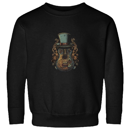 Guitar with Hat Country Music Guitarist Musician Sweatshirts