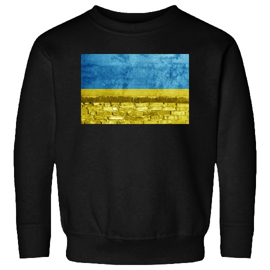 Brick wall with Ukraine flag Sweatshirts