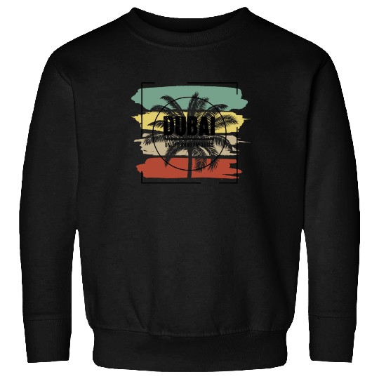 Dubai United Arab Emirates Palm Tree Retro Sweatshirts