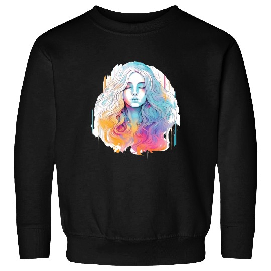 Glimmering Holographic Girl The Future is Now Sweatshirts