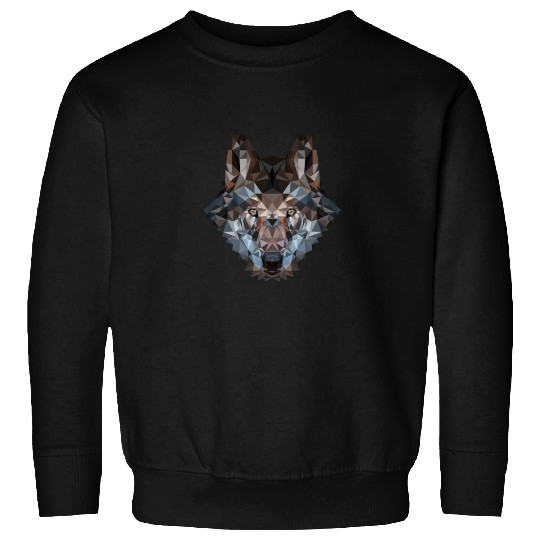 Wolves | Polygon Wolf Head | Low Poly Werewolf Sweatshirts