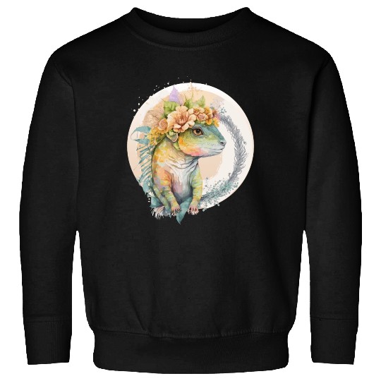 Cute Lizard Chameleon Flower Crown Pet Reptile Lov Sweatshirts