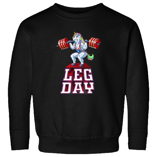 Leg Day unicorn Weight Lifting Squat Gym Training Sweatshirts