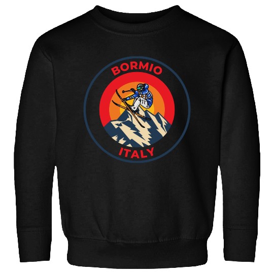Vintage Cool Skiing in Bormio Italy Sunset Sweatshirts