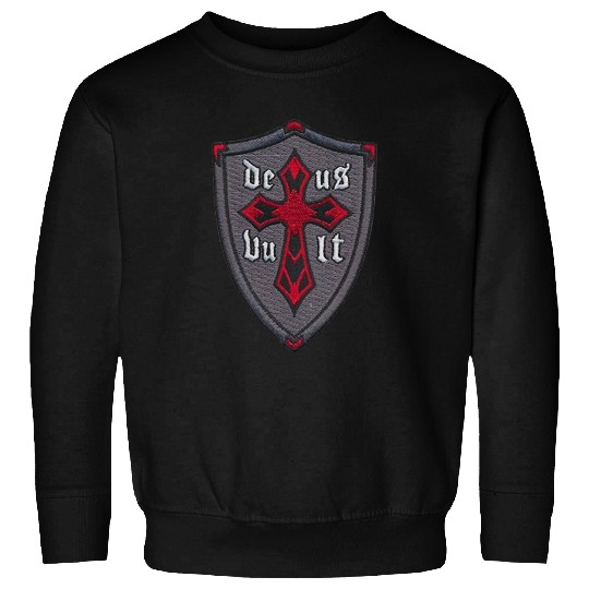 Deus Vult Cross on Shield Sweatshirts