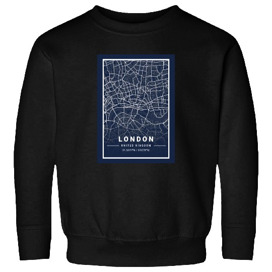 London Light City Map Blueprint design Sweatshirts