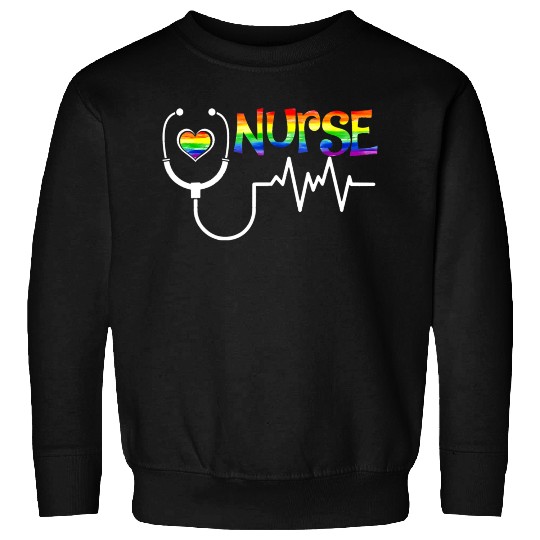 LGBT Nurse Rainbow Flag LGBT Gay Lesbian Bi Pride Sweatshirts