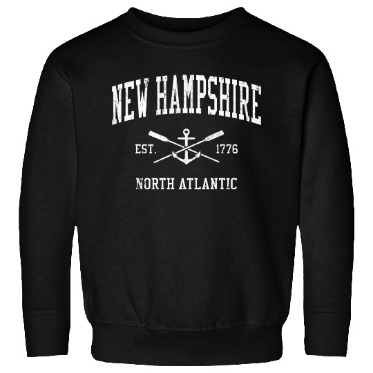New Hampshire Crossed Oars Boat Anchor Sports Sweatshirts