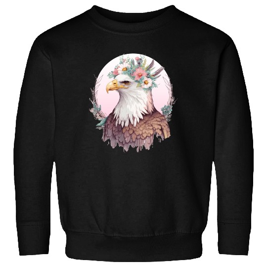 Birds Of Prey Bald Eagle Flower Crown Floral Birdi Sweatshirts